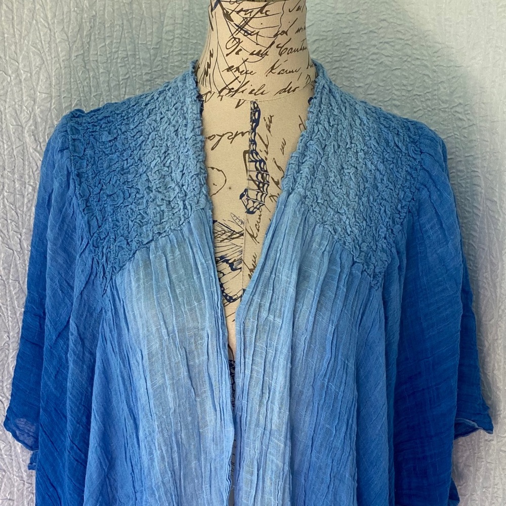 Free People Angelina Dip Dye Tie Dye Boho Kimono Robe - Picture 6 of 11